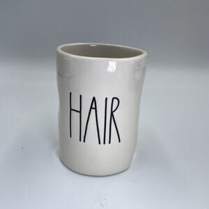 Rae Dunn Bathroom Vanity Cosmetic Brush Hair Ceramic Cup Glass